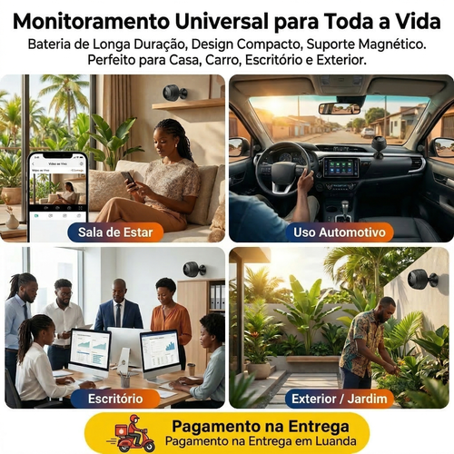 🔥 Mini Câmara A9 – O Teu Mambo Sempre Seguro! 👁️ 1080P Full HD + Visão Noturna 🌙 Segurança no ponto para o teu carro, casa ou escritório! 🚗🏠🏢 Entrega à borla em Luanda e pagas só ao receber! 🛵💰