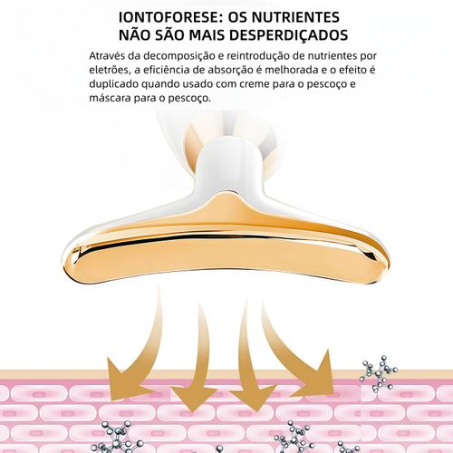 Massageador de Pescoço e Rosto com , Efeito Lifting, Firmador da Pele, Anti-Rugas e Redutor de Papada