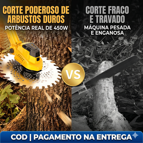 👑 REI DO PODER: Corta-Grama Elétrico Multifuncional com Motor Brushless ⚡ e Bateria de Lítio de Longa Duração 🔋! Ceifeira Doméstica Portátil de Alta Potência para Terrenos Bravios 🌿, com 9 Polegadas de Lâmina de Serra Circular ⚙️ e Cabo Telescópico Ajustável de 120-145cm 📏, Display Digital e Escudo Protetor Grande 🛡️. Mais Seguro, Mais Forte e 10 Vezes Mais Eficiente 💪!