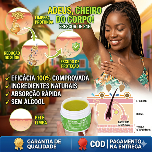 Solução Herbal Avançada Anti-Odor: Creme de Cuidado Intensivo para Axilas - Elimina o Mau Cheiro com Proteção Suave e Duradoura 🍃❄️ O Teu Aliado Portátil para um Dia Seguro e sem Constrangimentos em Luanda! 🔥💪 🇦🇴 Entrega Grátis em Luanda e Pagamento no Acto da Entrega 🚚💰💨