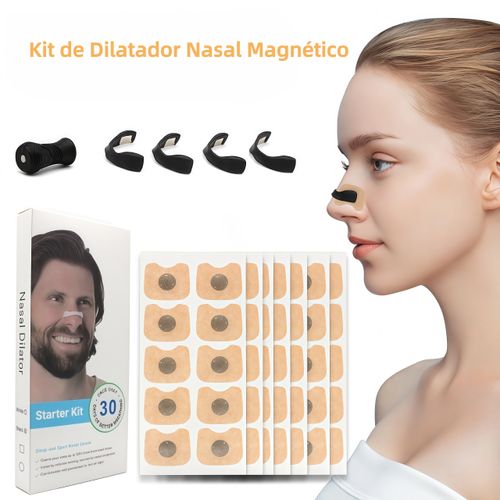 Dilatador Nasal Magnético - Kit Anti-Ressono e Alívio da Congestão para Esporte e Sono