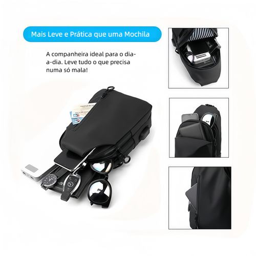 Bolsa Transversal Multifuncional: à Prova D'água e com Porta USB