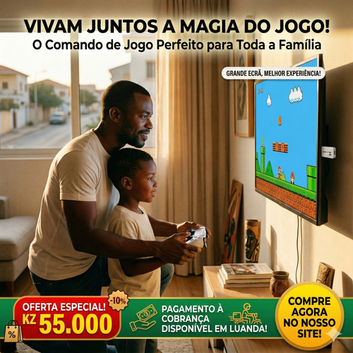 🎮 CONSOLA RETRO GAME STICK 4K ULTRA HD – O VERDADEIRO MAMBO COM +40.000 JOGOS CLÁSSICOS, 64GB DE MEMÓRIA E 2 COMANDOS SEM FIOS (2.4G) 🕹️ — REVIVE A TUA INFÂNCIA COM 23 EMULADORES (PS1, MEGA DRIVE, GAMEBOY E MUITO MAIS!) 🇦🇴 ENTREGAS AO DOMICÍLIO EM TODA LUANDA E PAGAMENTO NO ACTO DA ENTREGA (CASH OU EXPRESS)! 💸🚚