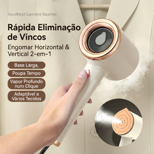 Mini Ferro de Engomar a Vapor 2 em 1 - Portátil e Potente
