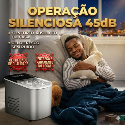 GELO PRONTO EM APENAS 6 MINUTOS! 🧊🚀 Chega de bebidas quentes no calor de Luanda! Esquece a chatice de procurar gelo na rua ou esperar horas pelo congelador. ☀️ Com esta Máquina Automática, tens gelo fresco e cristalino sempre à mão, num abrir e fechar de olhos! É super rápida, compacta e ainda tem função de autolimpeza fácil. 🧼✨ Ideal para refrescar os teus sumos, cocktails ou aquela cerveja bem gelada no ponto! 🍻