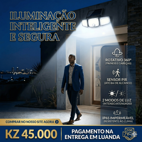 🚨 Holofote Solar Super Potente (222 LED) ⚡ com Sensor e Controle | 💰 Conta de Luz 0 Kz!