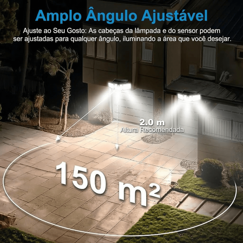 🚨 Holofote Solar Super Potente (222 LED) ⚡ com Sensor e Controle | 💰 Conta de Luz 0 Kz!