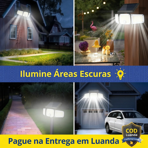 🚨 Holofote Solar Super Potente (222 LED) ⚡ com Sensor e Controle | 💰 Conta de Luz 0 Kz!