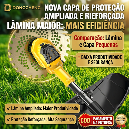 👑 REI DO PODER: Corta-Grama Elétrico Multifuncional com Motor Brushless ⚡ e Bateria de Lítio de Longa Duração 🔋! Ceifeira Doméstica Portátil de Alta Potência para Terrenos Bravios 🌿, com 9 Polegadas de Lâmina de Serra Circular ⚙️ e Cabo Telescópico Ajustável de 120-145cm 📏, Display Digital e Escudo Protetor Grande 🛡️. Mais Seguro, Mais Forte e 10 Vezes Mais Eficiente 💪!