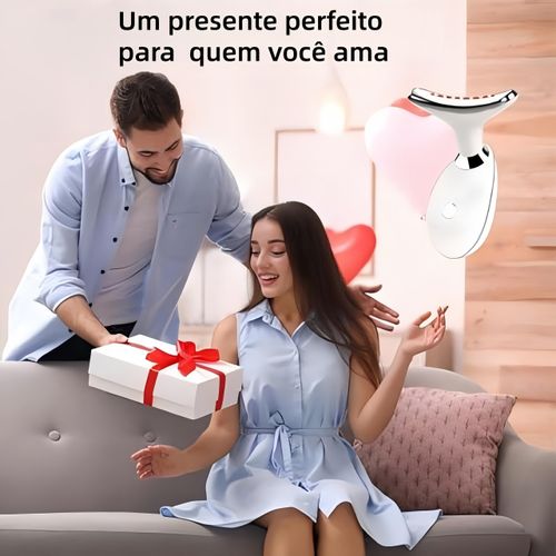 Massageador de Pescoço e Rosto com , Efeito Lifting, Firmador da Pele, Anti-Rugas e Redutor de Papada