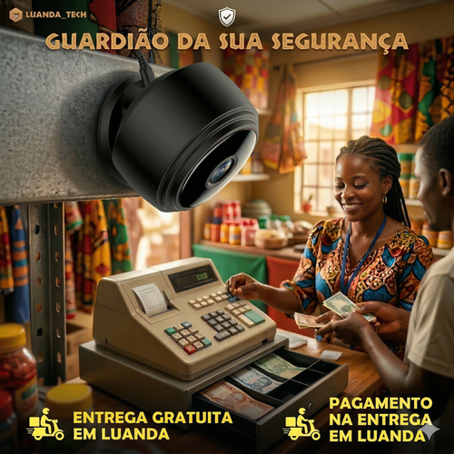 🔥 Mini Câmara A9 – O Teu Mambo Sempre Seguro! 👁️ 1080P Full HD + Visão Noturna 🌙 Segurança no ponto para o teu carro, casa ou escritório! 🚗🏠🏢 Entrega à borla em Luanda e pagas só ao receber! 🛵💰