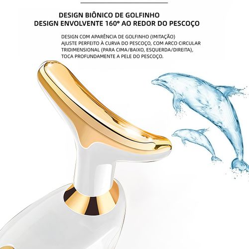 Massageador de Pescoço e Rosto com , Efeito Lifting, Firmador da Pele, Anti-Rugas e Redutor de Papada