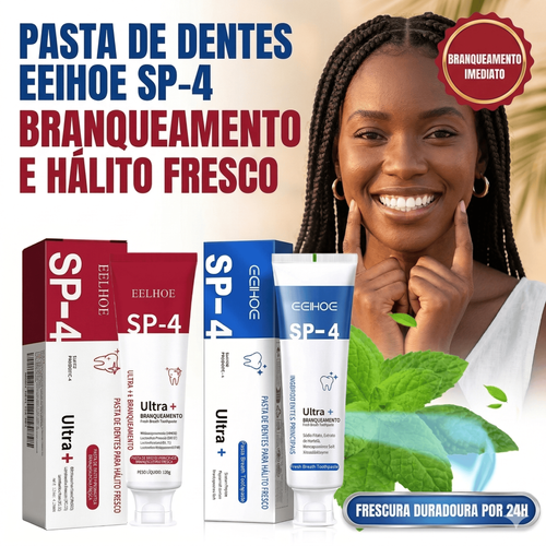 Pasta de Dentes SP-4 ✨ Sorriso Mais Branco e Hálito Fresco com Probióticos 🌿 Remove Manchas Naturalmente 🦷 🛵 Entrega em Luanda Pagas na Entrega 💸