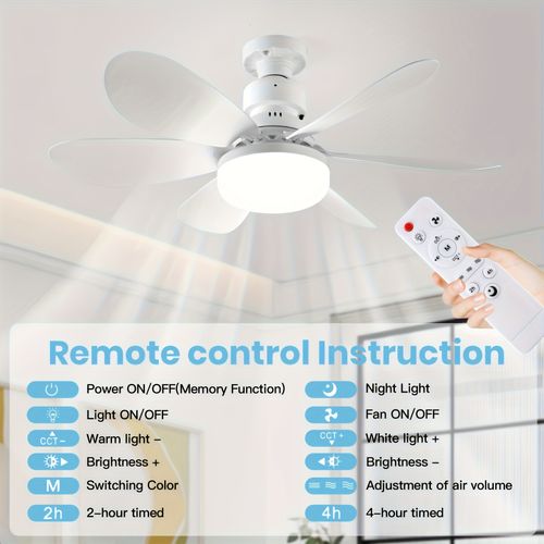 Um ventilador de teto com luz e controle remoto