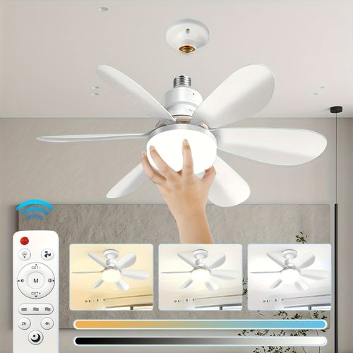 Um ventilador de teto com luz e controle remoto