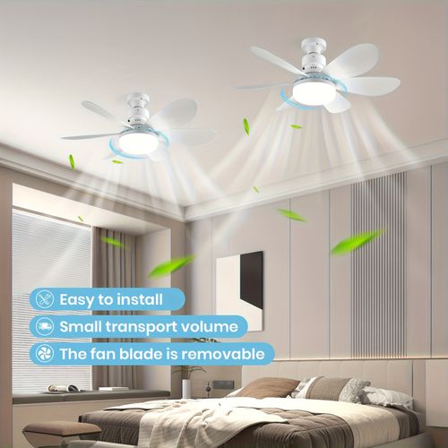 Um ventilador de teto com luz e controle remoto