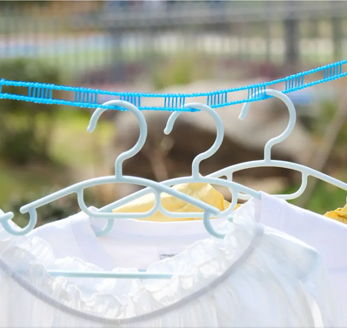 Adjustable Windproof Clothesline with Hooks - Portable Heavy Duty Travel Laundry Line for Outdoor, Backyard, Camping & Indoor Drying