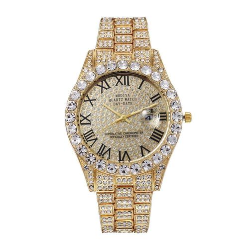 Bestselling Moissanite Starry Sky Watch – Luxury Design with Gold Dial