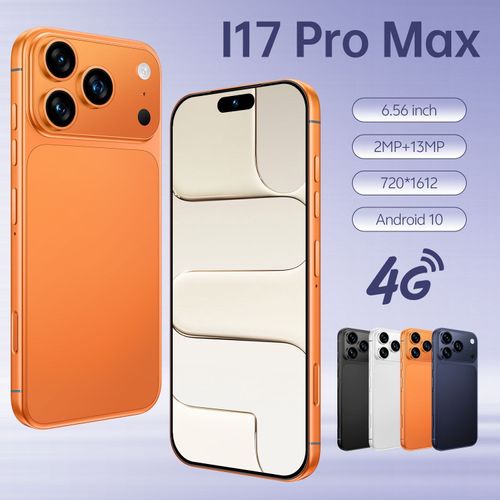 I17 Pro Max Android Smartphone, 4GB+64GB or 3GB+16GB, Global Version with 6.9-Inch Large Screen, Available in Black White Gray Gold Orange, Free Phone Case + Charger Included