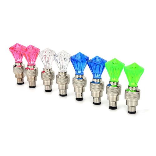 Gemstone Wheel Valve LED Lights for Motorcycles & E-Scooters | Diamond Style Bike Riding Gear | New Year Deal: Buy 1 Get 2 FREE (Random Colors)