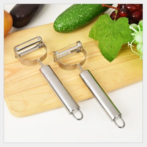 2-in-1 Multifunctional Stainless Steel Peeler, Grater & Slicer, Suitable for Shredding and Slicing Fruits and Vegetables