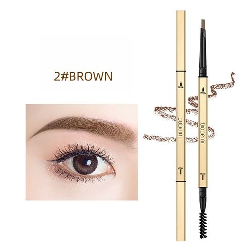 Golden Slim Eyebrow Pencil: Waterproof, Sweatproof, Long-Lasting, Smudge-Proof, Ultra-Fine Dual-Ended for Natural Wild Eyebrows
