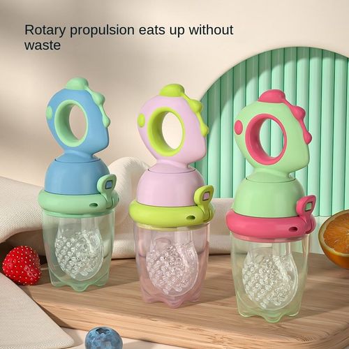 Baby Fruit and Vegetable Feeder with Handle, Teething Nipple, BPA-Free Silicone, Freezer Safe, Suitable for Fruit Purees (0-12 Months)