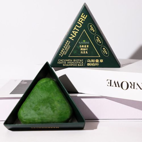 Unisex herbal shampoo bar with platycladi leaves and usman grass. Plant-based formula for daily hair care, tames frizz and refreshes oil control. Buy 2 get 1 free, total 3 pieces.