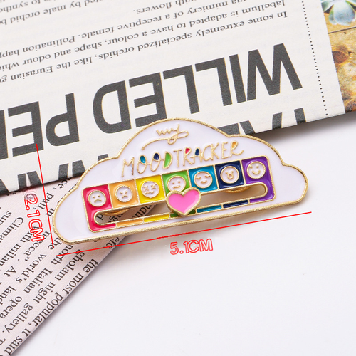 Mood-switching energy brooch, sliding emotional adjustment personalized creative accessory, expression battery social badge