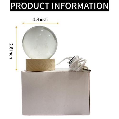 Souvenir Gifts Custom 6cm Christian Jesus Cross Crystal Ball 3D Laser Engraved Religious Night Light Glass Ball Decor