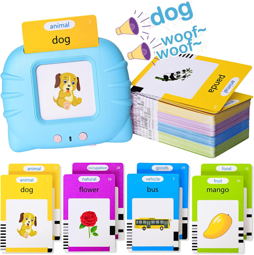 Rechargeable Cat English Learning Machine for Kids, Educational Early Education Flashcard Toy