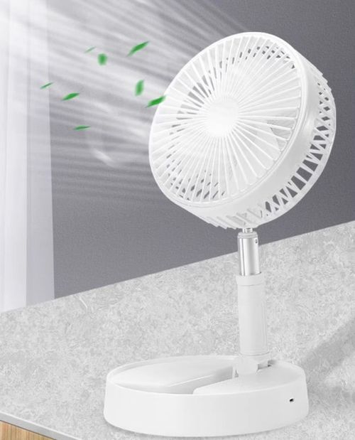 Portable Foldable Desk Fan | Quiet Small Office & Home Fan | USB Rechargeable Long Battery Life Standing Fan