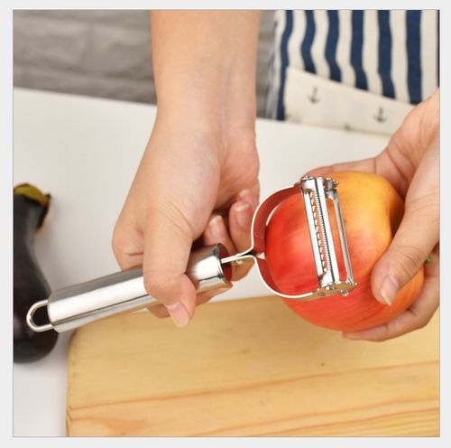 2-in-1 Multifunctional Stainless Steel Peeler, Grater & Slicer, Suitable for Shredding and Slicing Fruits and Vegetables
