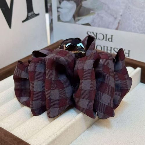 Plaid Cloud Bubble Claw Clip - Elegant All-Match Hair Accessory