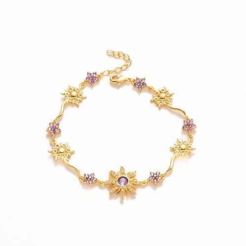 2026 New Purple Sunflower Sparkling Zircon Bracelet, Unique Texture & Light Luxury Style, Versatile for Women