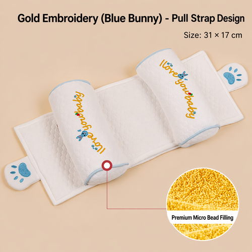 Baby Pillow Natural Millet Filling Adjustable Width Soft Breathable Cotton Newborn Comfort Pillow