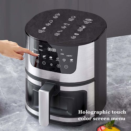 Stainless Steel 7L Smart Air Fryer, Household Touch Control Oven, Oil-Free Hot Rack Design, Oil-Free Frying Cooking