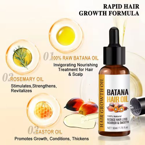 Batana Oil 50ml Hair Oil, repairs damaged hair, plant-extracted natural hair nourishing and smoothing oil, hair essential oil set