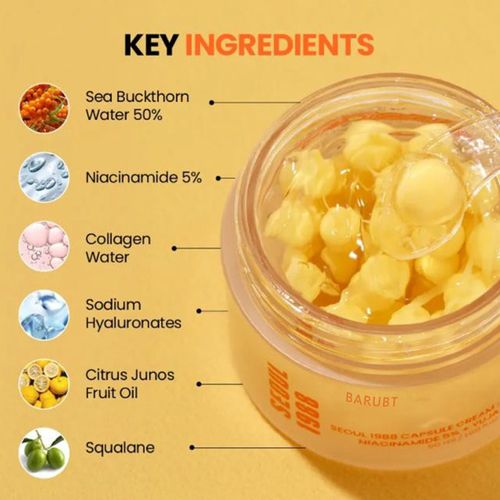 BARUBT Capsule Cream 5% Niacinamide & Yuja ExtractBrightening, Hydrating & Dullness Improvement