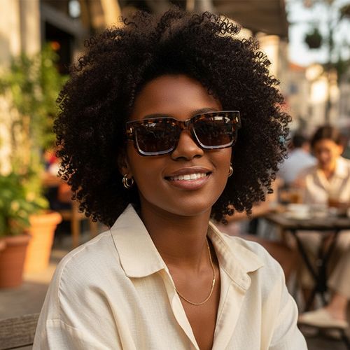 Small Frame Rivet Square Sunglasses - Premium Finish