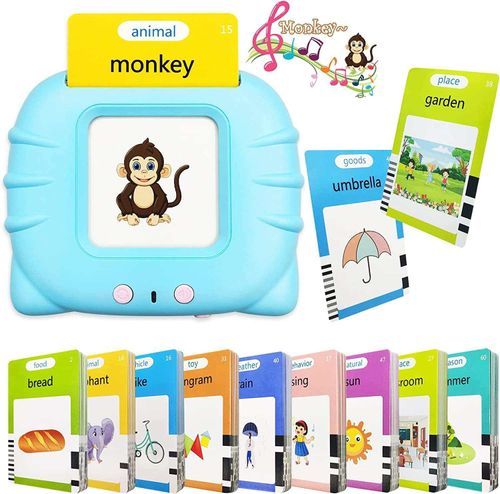 Rechargeable Cat English Learning Machine for Kids, Educational Early Education Flashcard Toy