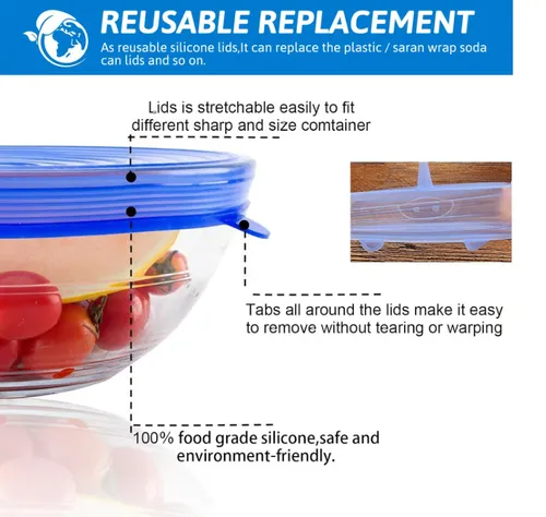 0724🔥HOT SALE🔥 COD！6-Piece Silicone Stretch Lids – Food-Grade, Reusable Covers for Bowls, Cups, Fruits & Kitchen Storage
