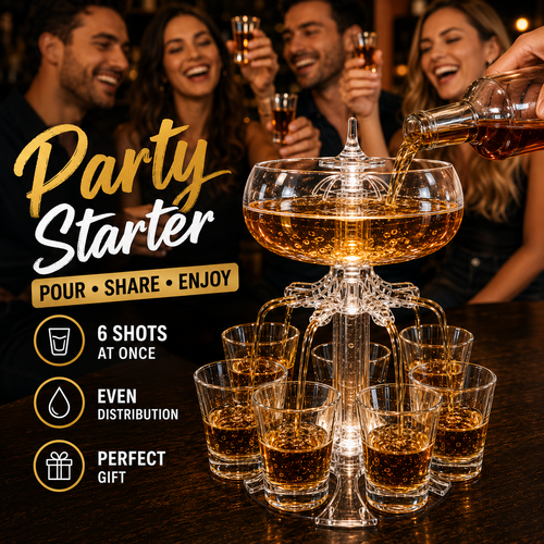 6 Shot Liquor Dispenser , Dolphine Siphon