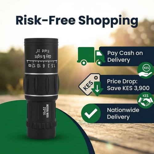 US Best Seller 16x52 HD Portable Monocular Telescope for Camping, Hiking, Bird Watching & Travel | Kenya Hot Sale | Cash on Delivery (COD) Available