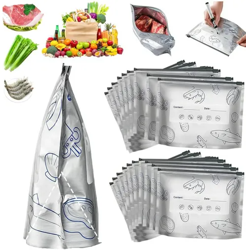 0724🔥HOT SALE🔥 COD！Heavy-Duty Aluminum Foil Zipper Bags – Food-Grade, Extra-Large, Freezer & Fridge Storage
