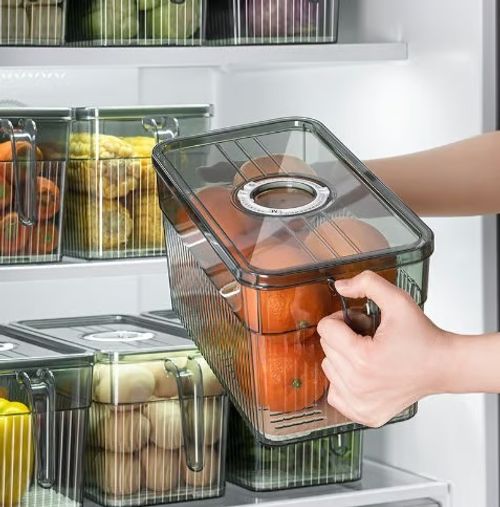 0724🔥HOT SALE🔥 COD！Food-Grade Fridge Storage Box with Handle – Organizer for Vegetables, Fruits, Eggs & Freezer