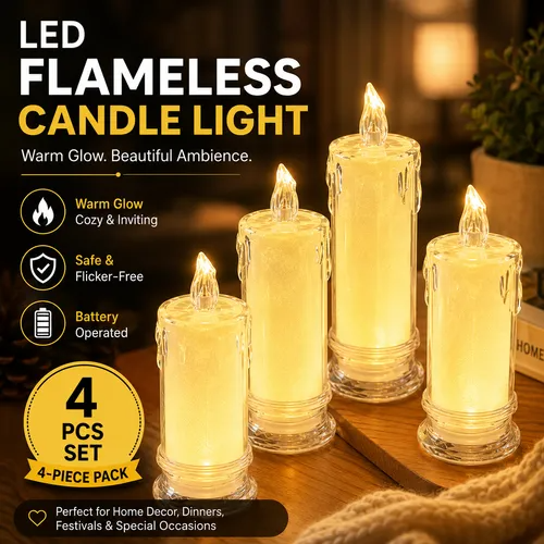 0723🔥Hot Seller🔥 COD！LED Flickering Candle Light – Creative Night Lamp for Bedroom, Desktop Decor & Gifts