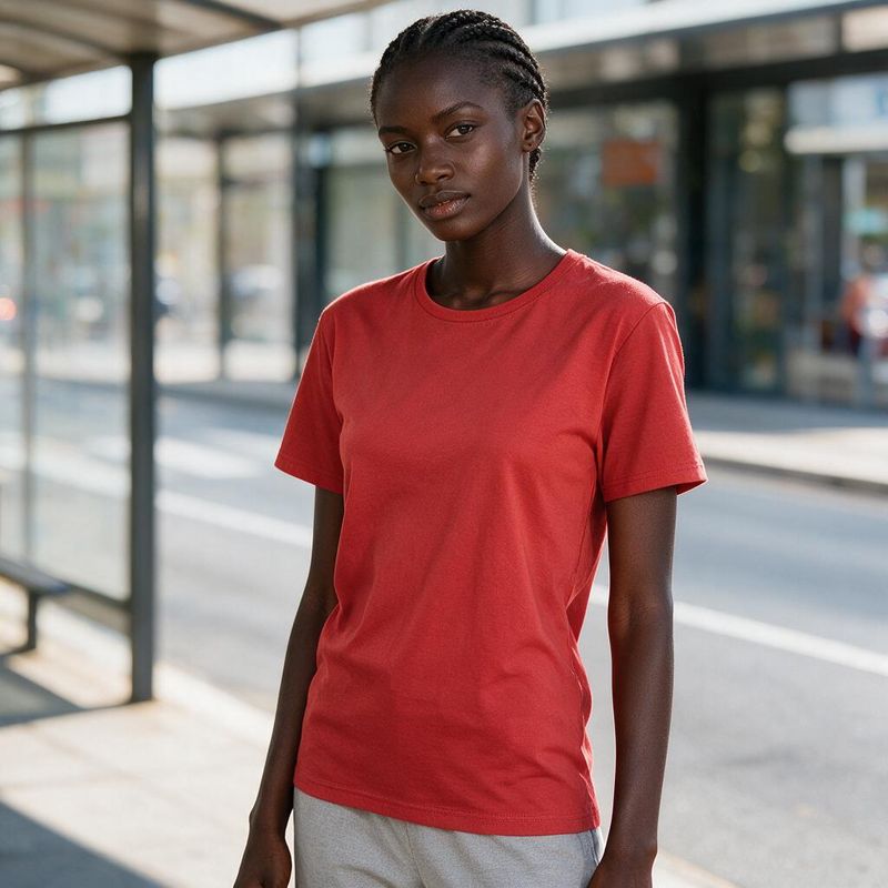 1105-4 Womens crew neck short sleeve T shirt   Minimum total order: 100 pieces. Mix styles are acceptable