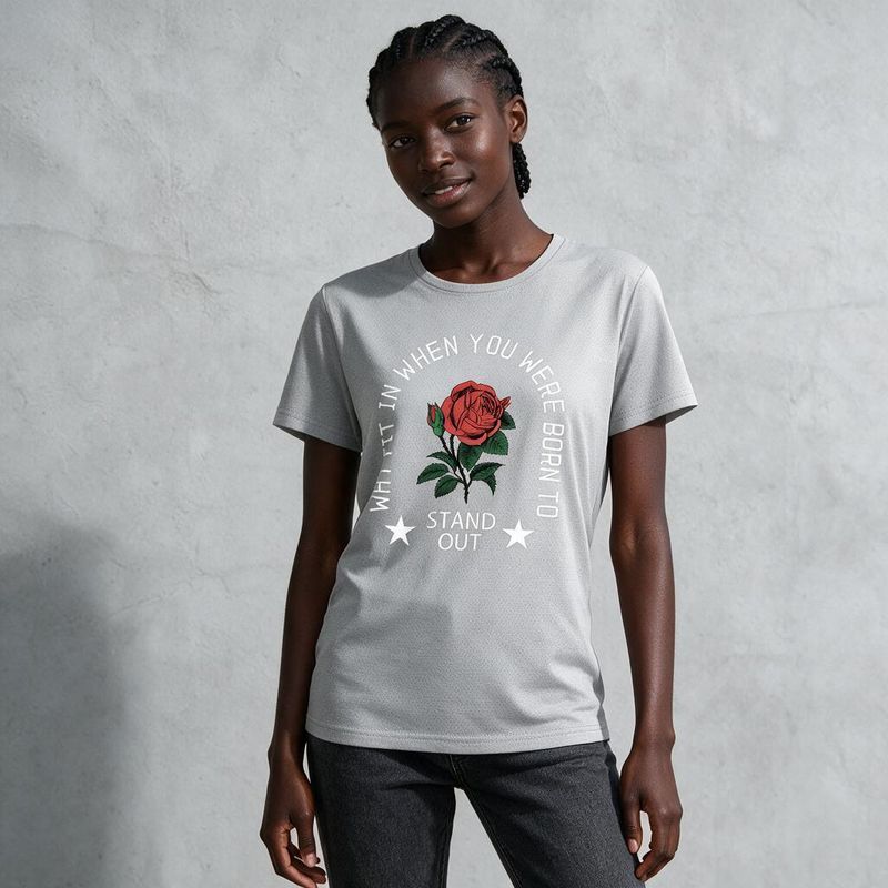 1102-3 Womens crew neck short sleeve T shirt   Minimum total order: 100 pieces. Mix styles are acceptable