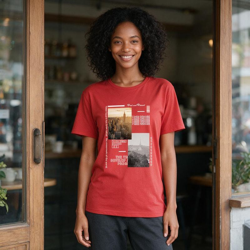 1106-4 Womens crew neck short sleeve T shirt   Minimum total order: 100 pieces. Mix styles are acceptable